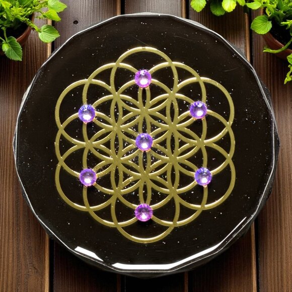 Seed of Life Crystal Orgonite Grid - Picture 3 of 3